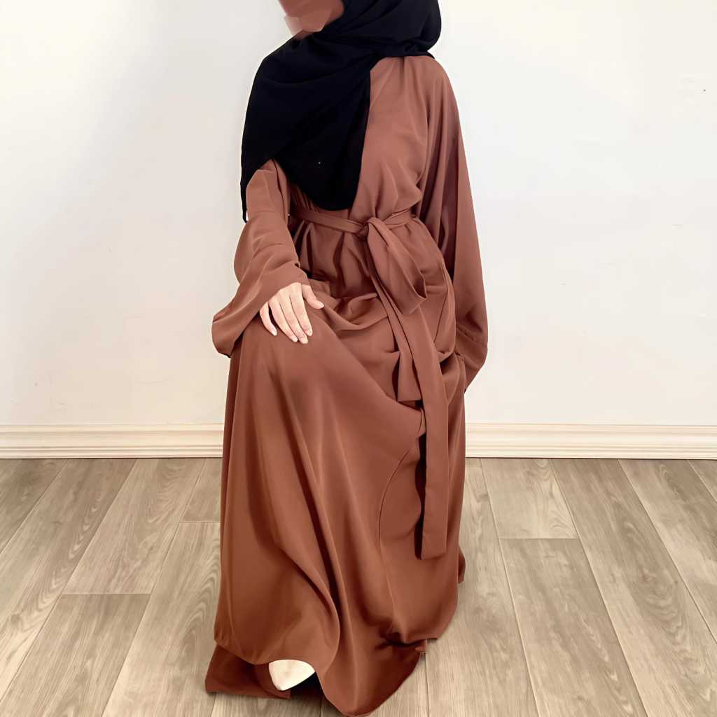 Abaya Outer Marwah Basic Turki Gamis Dress Muslim Wanita Polos /  Sahna Abaya Cardy Gamis Set Flowy
