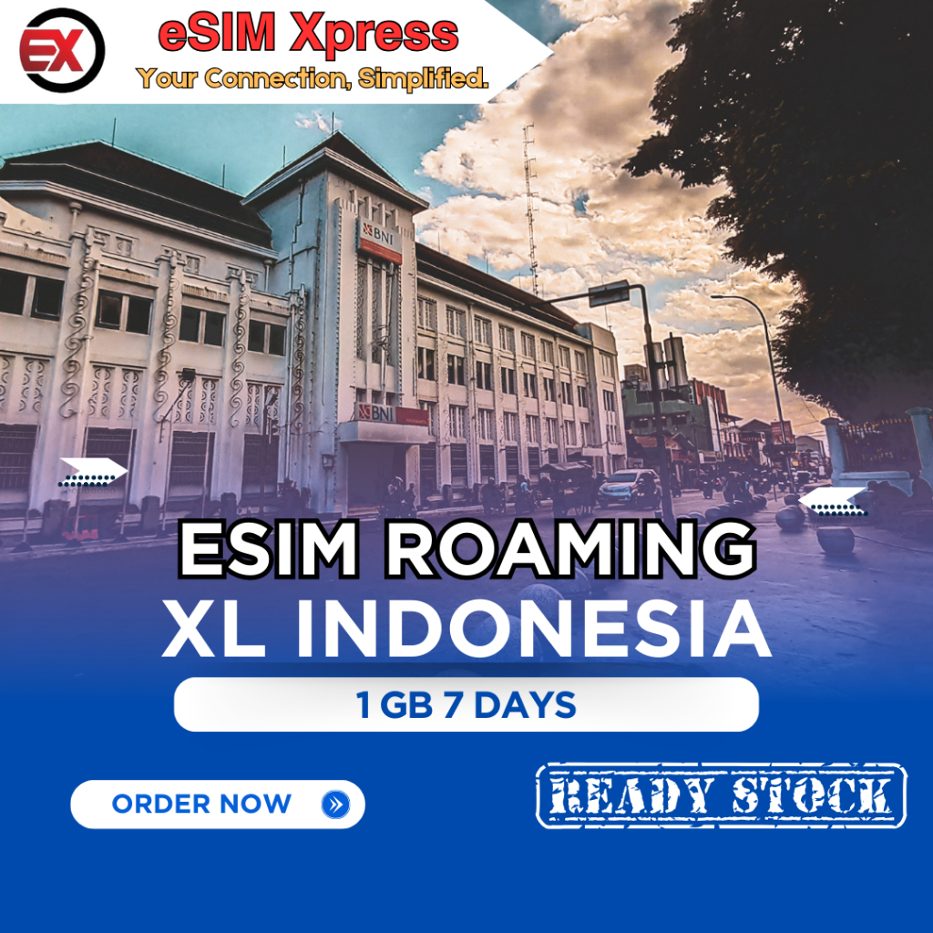 eSIM Roaming XL Indonesia 1 GB Data | 7 Hari | eSIM Roaming