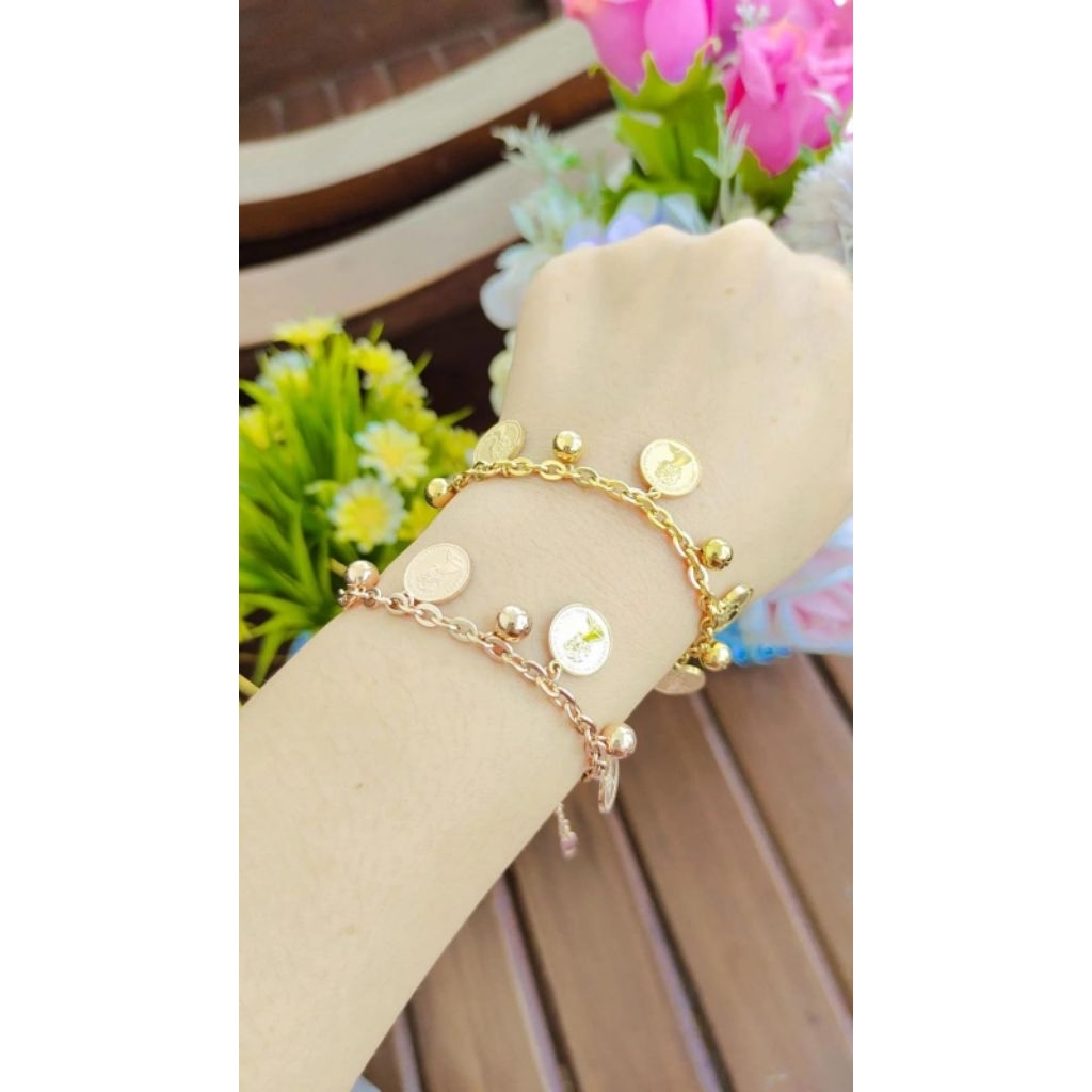 gelang rantai koin titanium