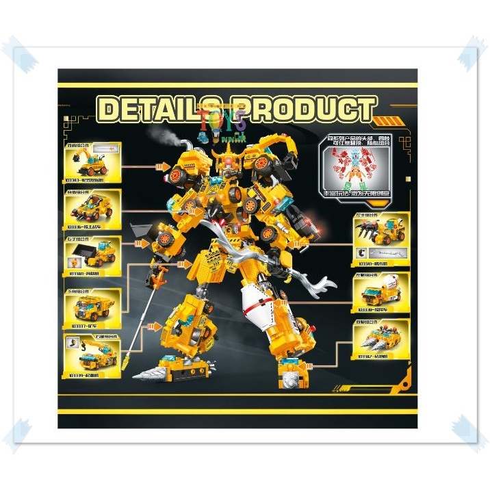 Sembo block 8 in 1 iron mecha - robot - mobil Kontruksi 103336-43