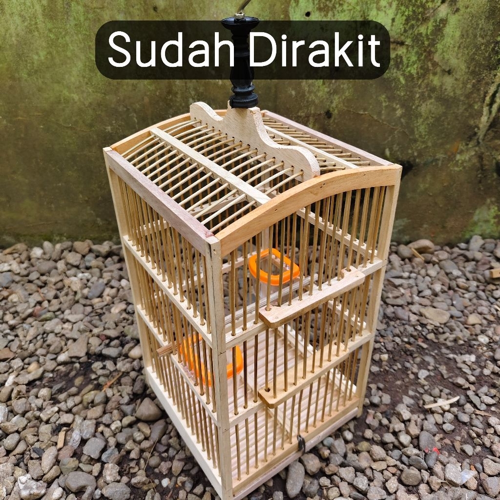 Sangkar Burung Kecil Kayu Model Replika Murah untuk Sogon, Konin, Ciblek, dll