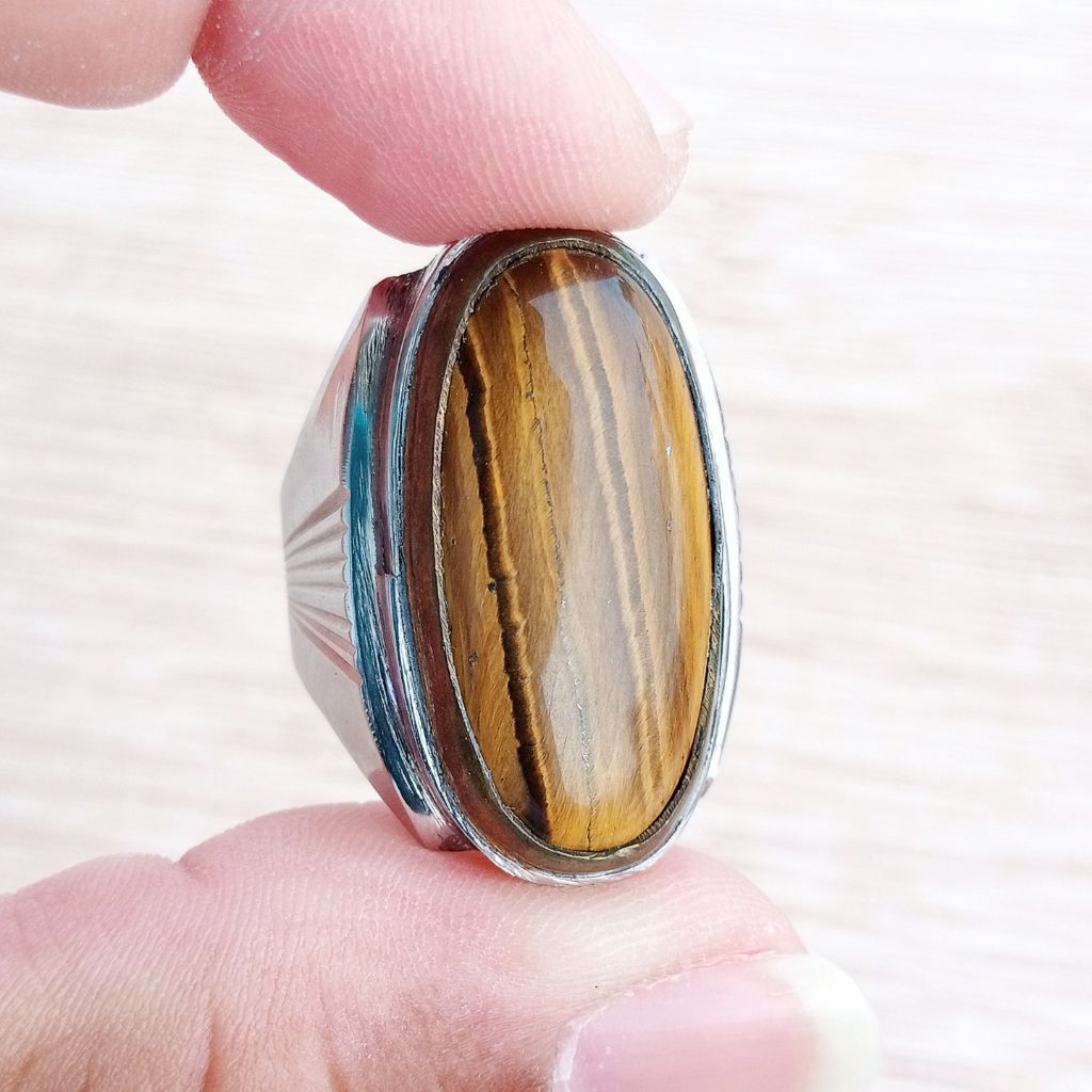 Cincin Batu Natural Sepah / Tiger Eye Jumbo
