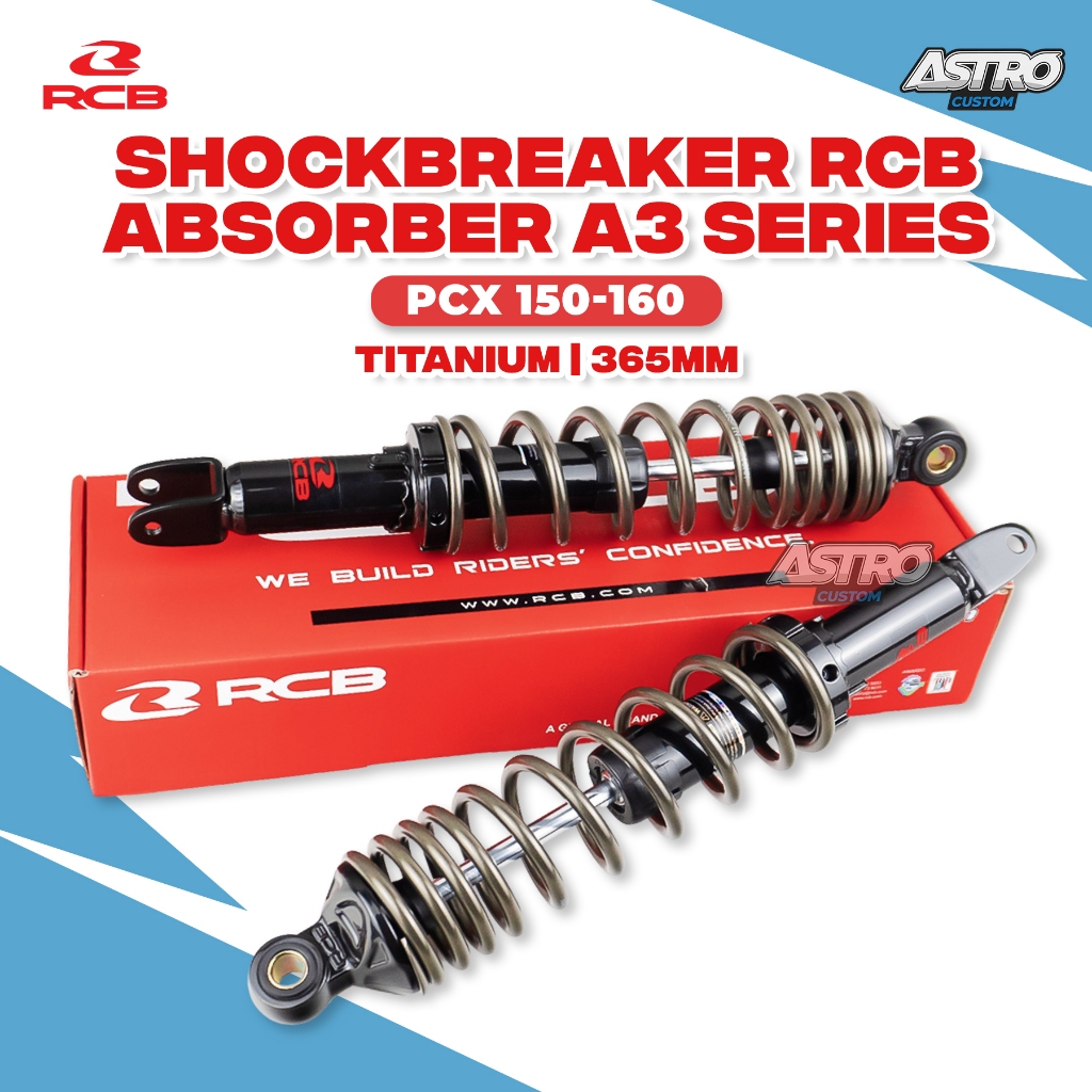 RCB Shockbreaker Absorber PCX 150 160 365MM A3 Series Sokbreker Shock Belakang Racing