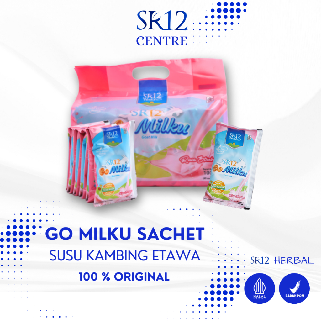 

Go Milku SR12 Sachet Rasa Strawberry Kemasan Praktis Susu Kambing Etawa Premium