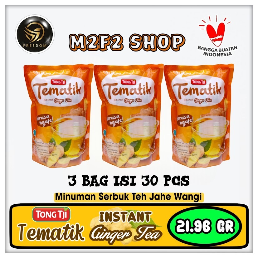 

Teh Bubuk Tong Tji Tematik Rasa Jahe Wangi | Ginger Tea Bag - 21,96 gr (Kemasan 3 Pouch)