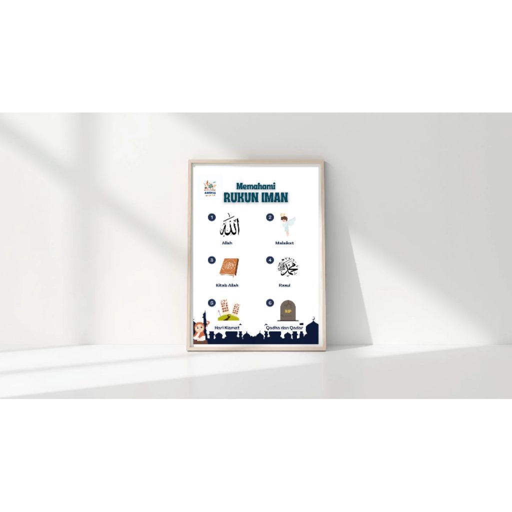 poster rukun iman/poster edukasi/poster islami/poster islami/poster rukun iman/poster keagamaan/post