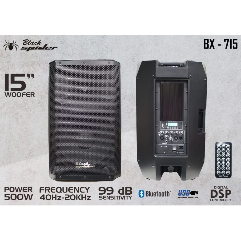 speaker aktif blackspider 15 inch BX 715  speaker aktif black spider 15" bx715
