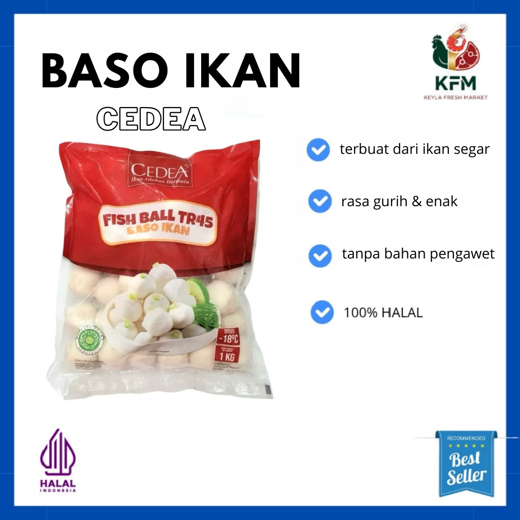 

[KFM] Baso Ikan Cedea 1kg / Bakso Ikan Premium Cedea / Fish Ball TR45 Surabaya
