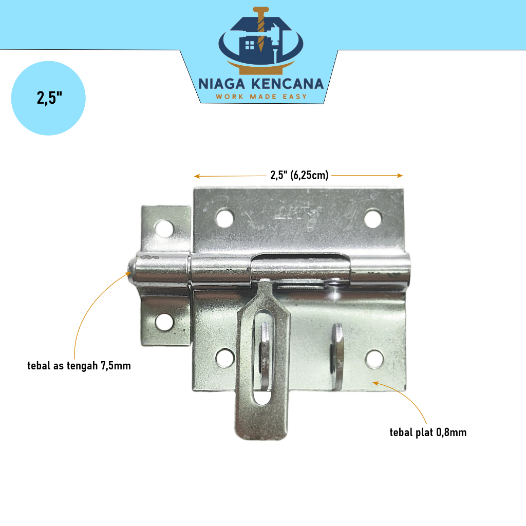 Grendel Tempat Kunci (GTK) Euro Nikel