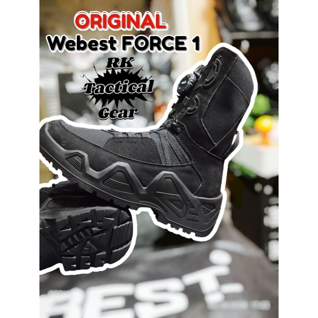 Original Webest Force one Black / Sepatu PDL TNI POLRI RAYDER BRIMOB KOPASSUS KOPASKA Merk Webest Ta