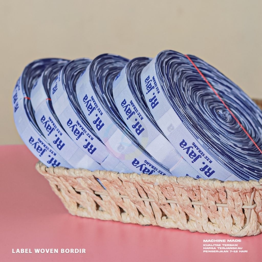 

label nama (4x6) label woven bordir custom / label nama / label hijab custom