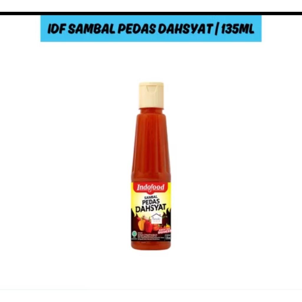 

Indofood saos sambal botol Pedas Dahsyat 135ml