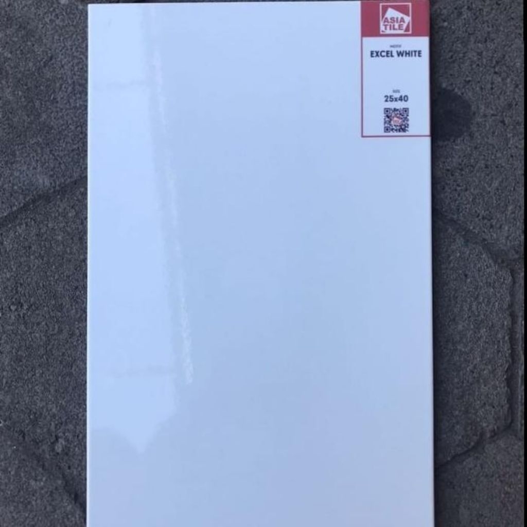 Keramik dinding kamar mandi Asia excel white 25x40
