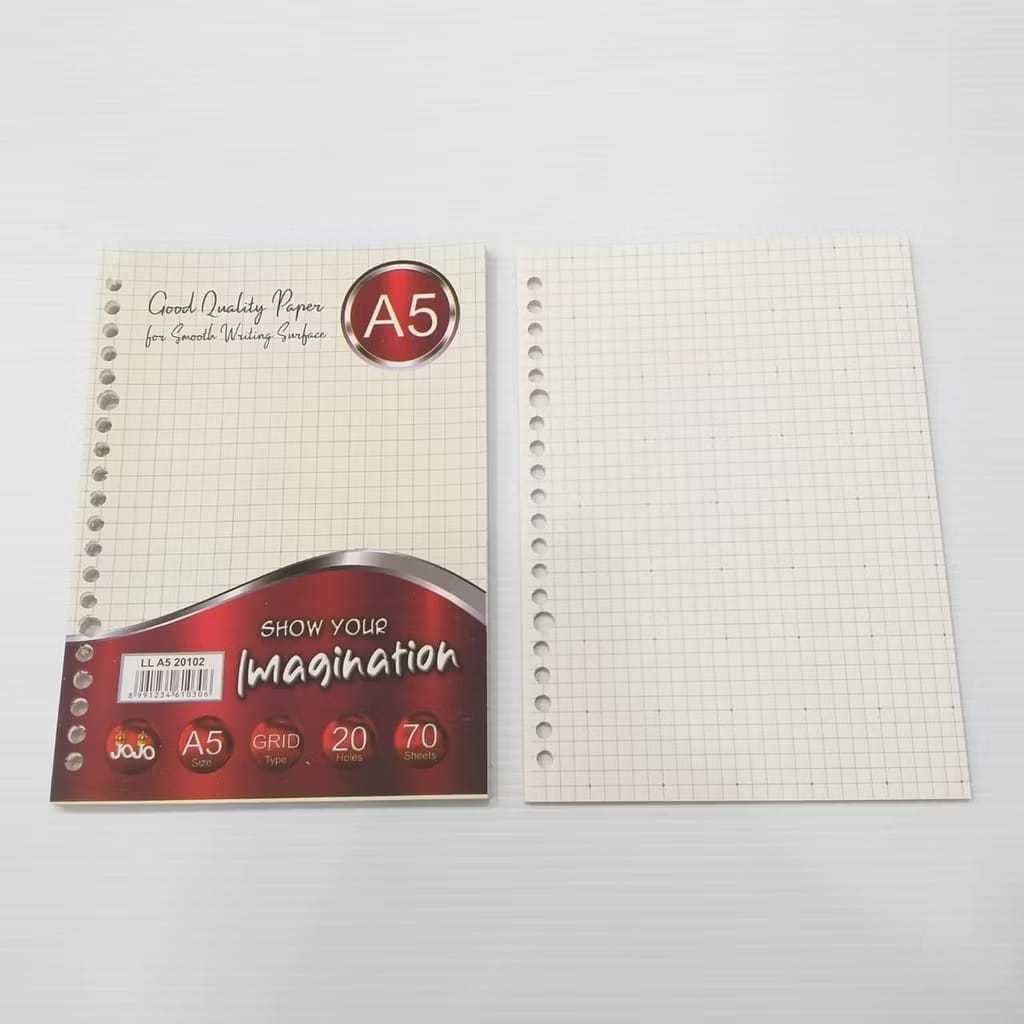 

LOOSE LEAF JOJO GRID BLANK PAGE DOTS A5 ISI 70 LEMBAR / ISI BINDER A5