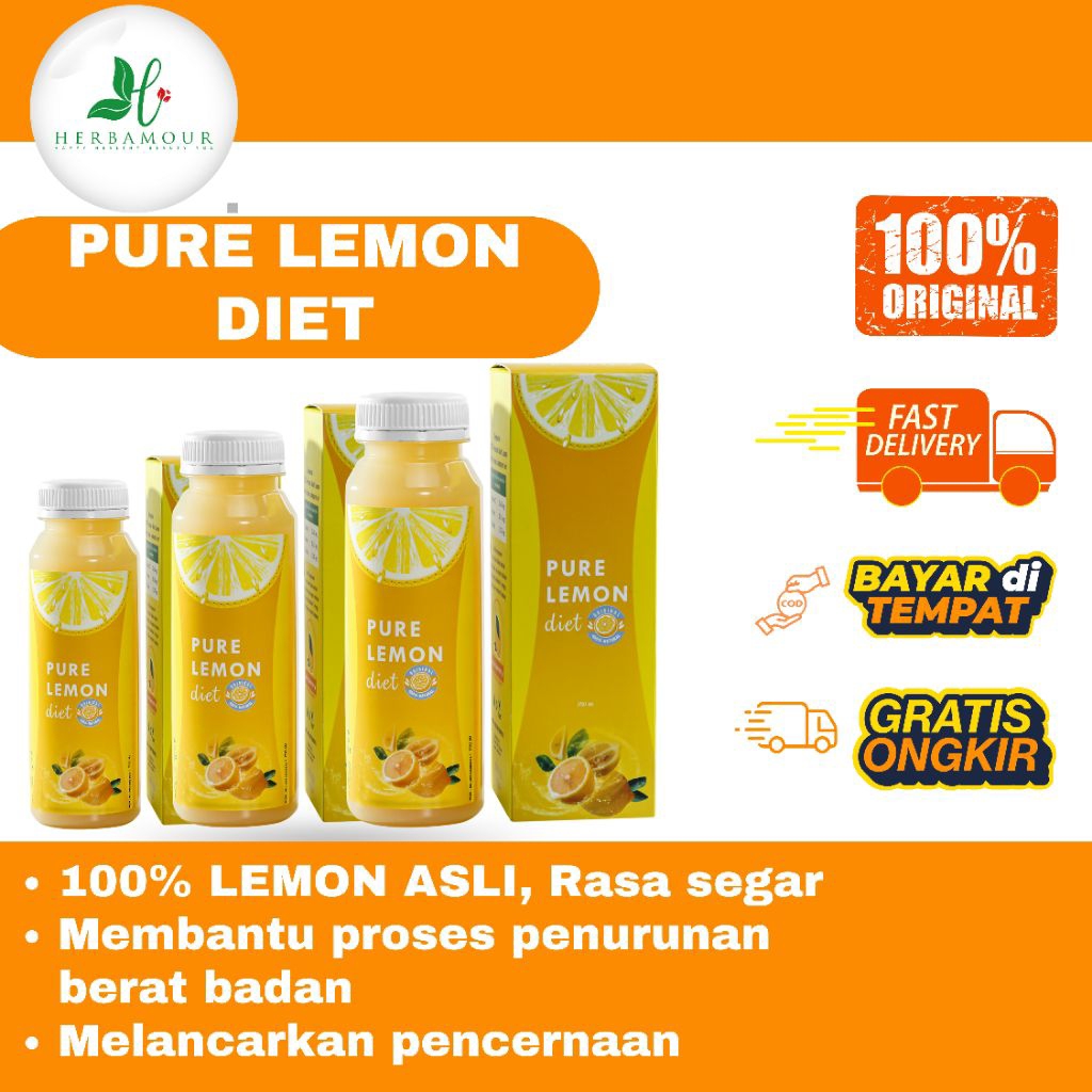 

[MITRA RESMI HERBAMOUR] PURE LEMON | 100% EXTRA PERASAN LEMON | TANPA CAMPURAN | MEMBANTU MENURUNKAN BERAT BADAN | MEMPERLANCAR PENCERNAAN | MENDETOKS PENCERNAAN | MENGHILANGKAN LEMAK JENUH | SEBAGAI DETOX PENCERNAAN