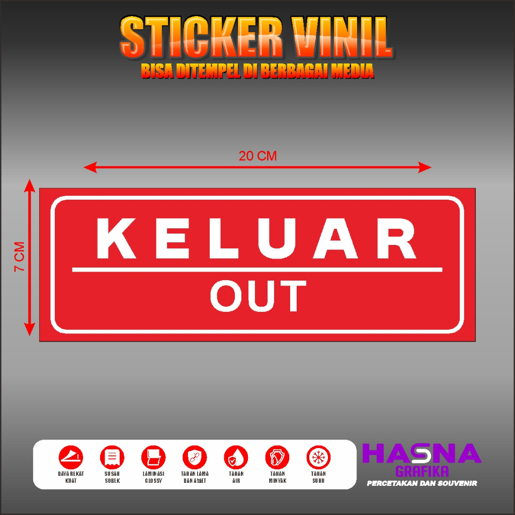 

STICKER PAPAN INFORMASI / STIKER KELUAR / STIKER INFORMASI PINTU OUT / KELUAR