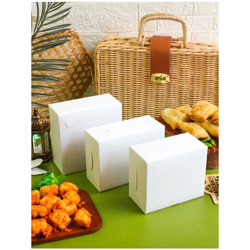 GS PUTIH POLOS Tebal Premium/Dus Kue/Snack Box/Kotak Kertas/Kertas Kue