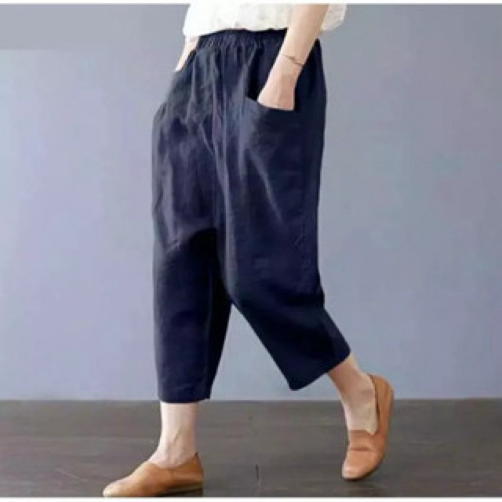 Uniqo Pants Celana Panjang Wanita 7/8 kulot size L XL XXL XXXL bahan cotton Twill premium