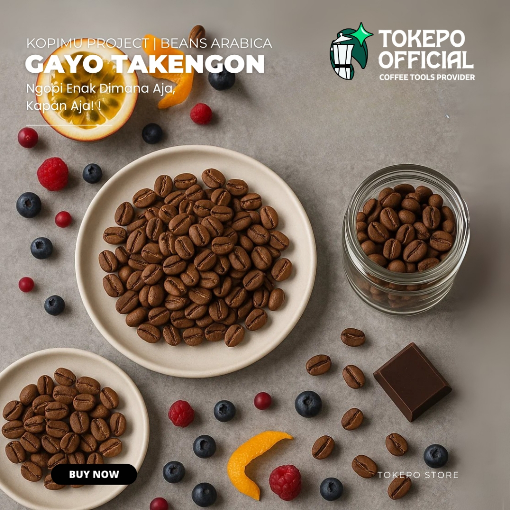 

Kopimu Project Biji Kopi Gayo Takengon 100% Arabica Coffee Beans Semi Washed Medium Roast Fruity Chocolate