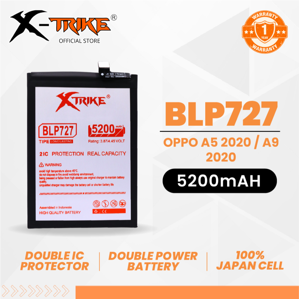 XTRIKE Baterai Oppo A5 2020 - A9 2020 BLP727 Double Power
