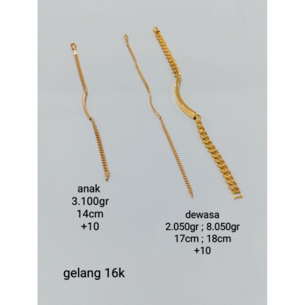 gelang emas 16 karat