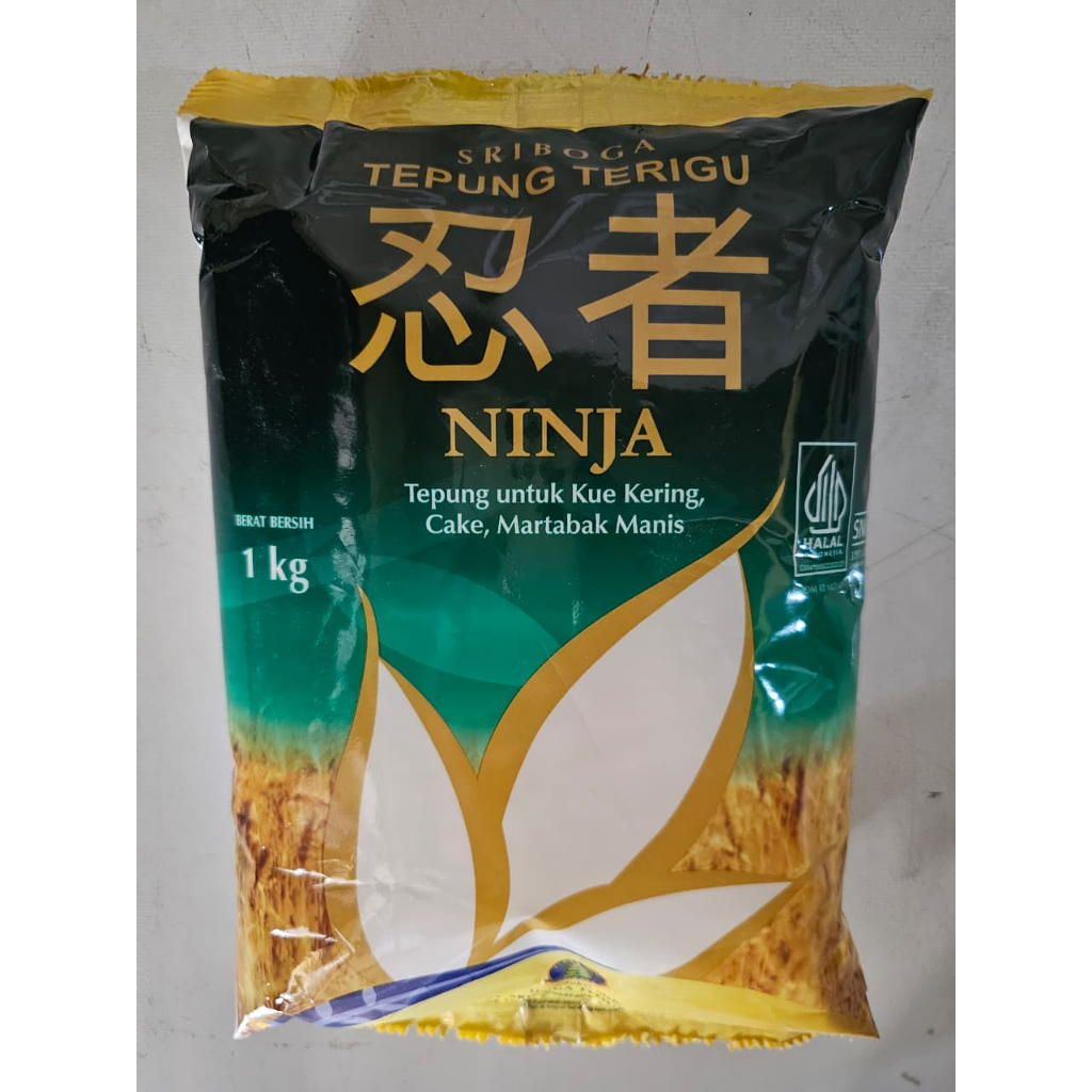 

Tepung Terigu Ninja Sriboga 1 Kg | Tepung Premium untuk Cake, Kue Kering & Martabak Manis