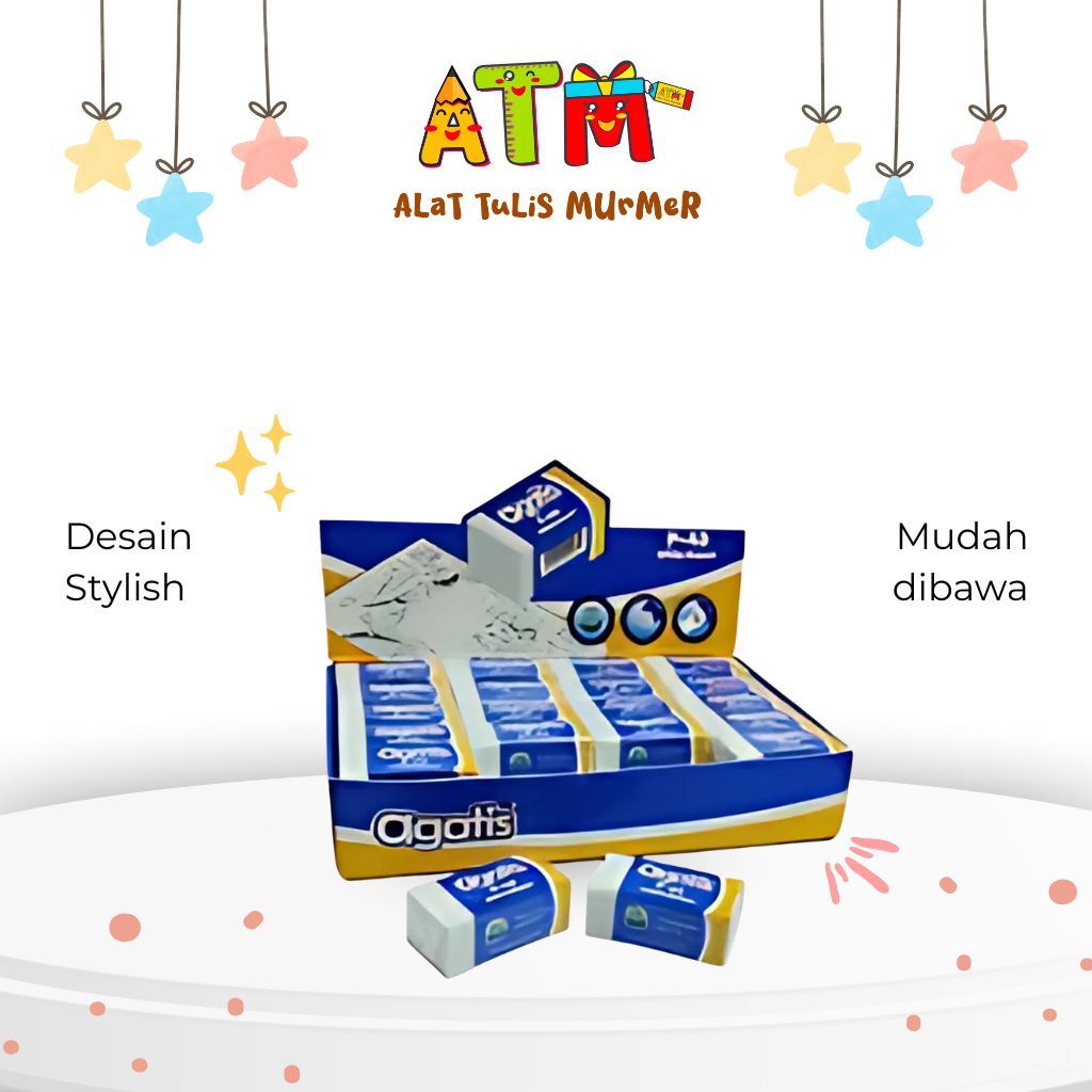 

eraser/penghapus/stip agatis eco white 40s (40 pcs)