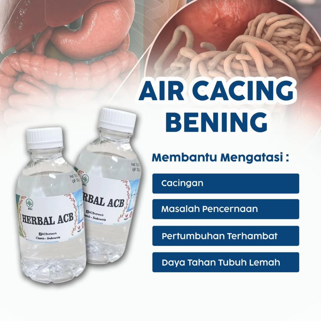

Air Cacing Bening ACB Original Isi 250 Ml BPOM Untuk Tipes Panas Dalam Dan Sariawan | ACB Herbal