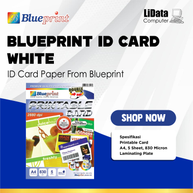 

Kertas PVC ID Card BLUEPRINT Printable Card White Double Side A4