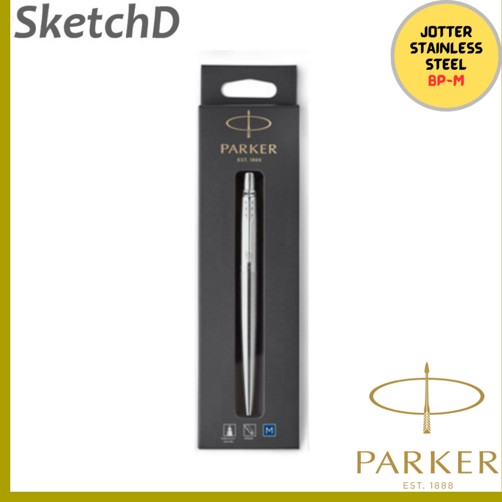 

Parker Jotter Hangsell Stainless Steel Chrome Trim Ballpoint Blue Ink BP