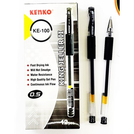 [200GR] PULPEN KENKO GP-KE100 0.5MM TINTA HITAM / KENKO GP-KE100 BALLPOINT PEN 0.5MM ISI 12 PCS