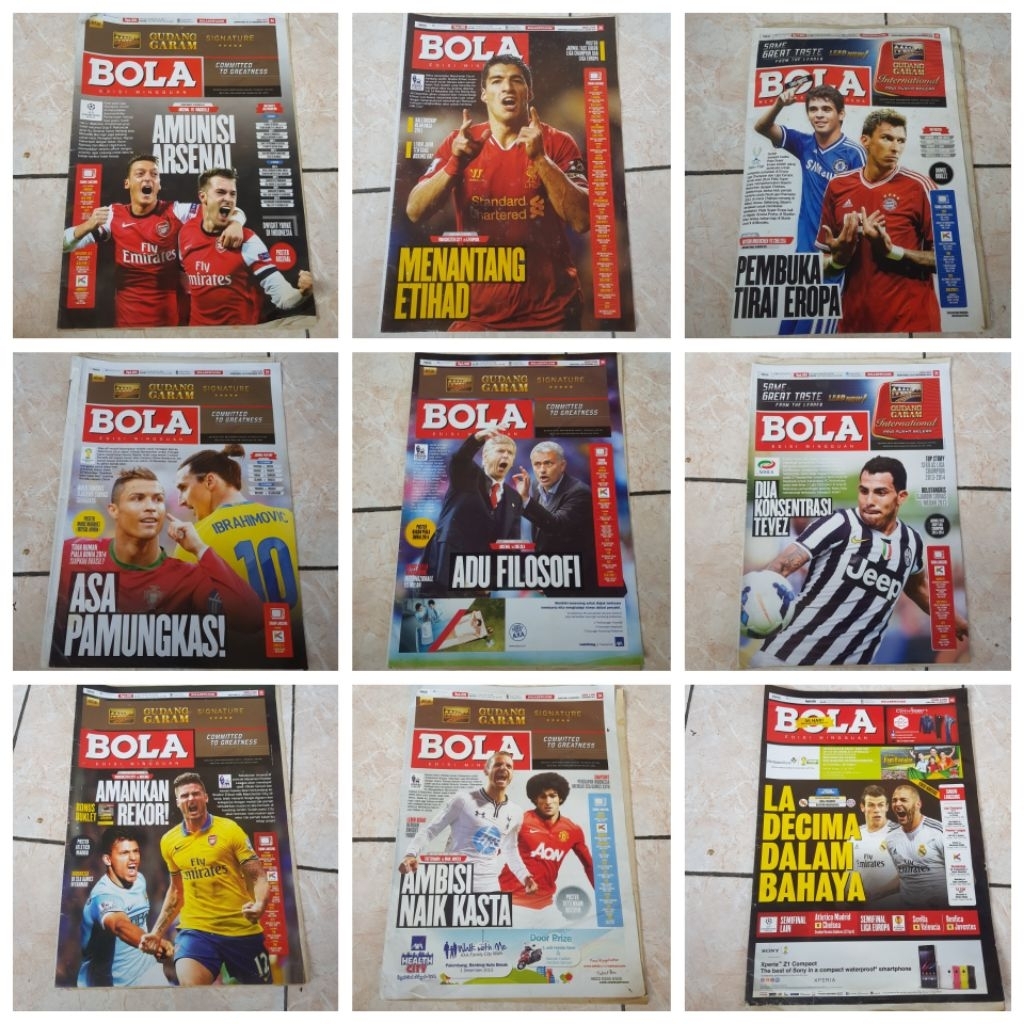 tabloid koran bola jadul bekas bonus poster