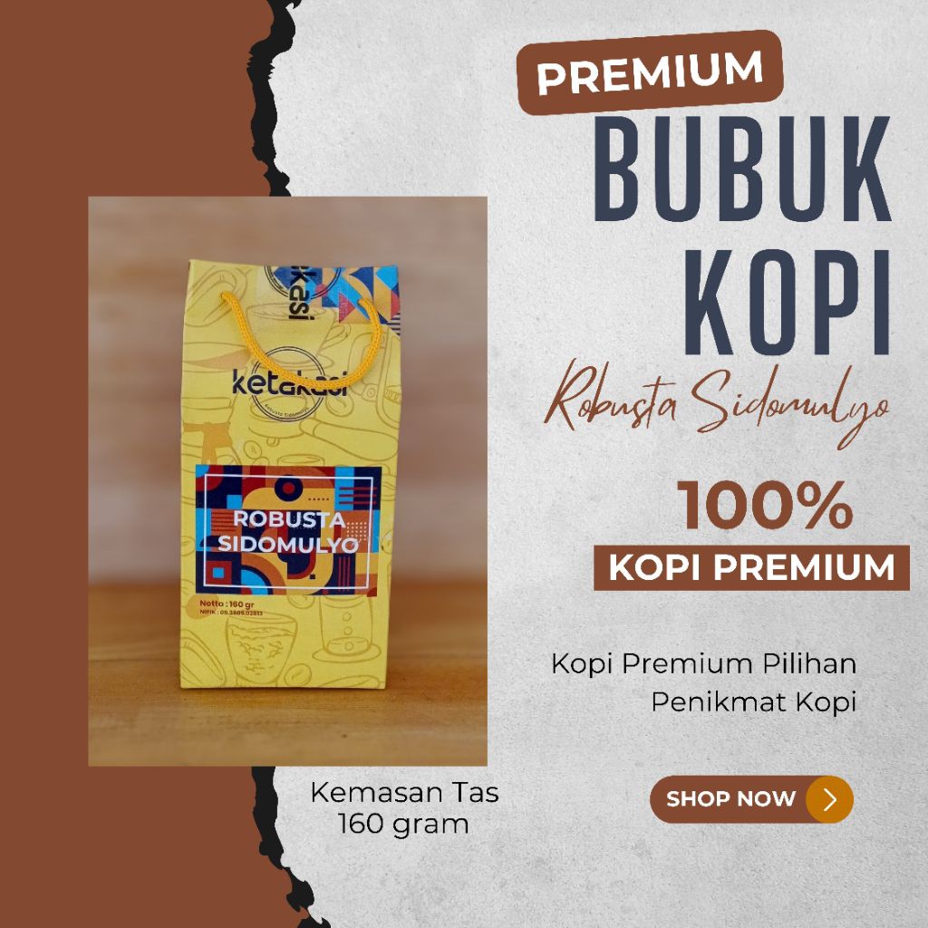 

Ketakasi Bubuk Kopi Robusta Premium Kemasan Tas Kuning (160 gram)