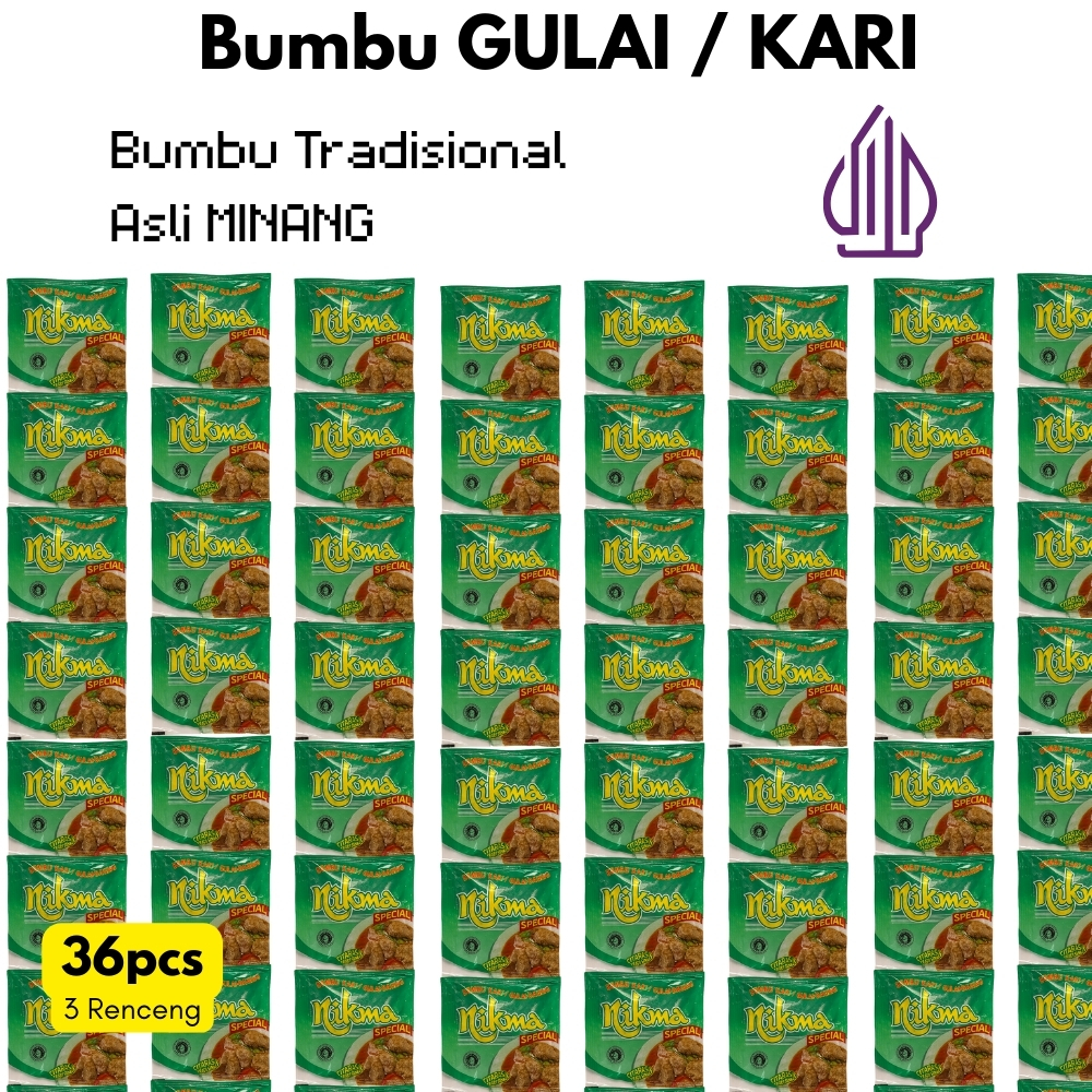 

Paket Bumbu Gulai Kari NIKMA 36 Sachet Hemat Halal Asli Minang Praktis Rumahan