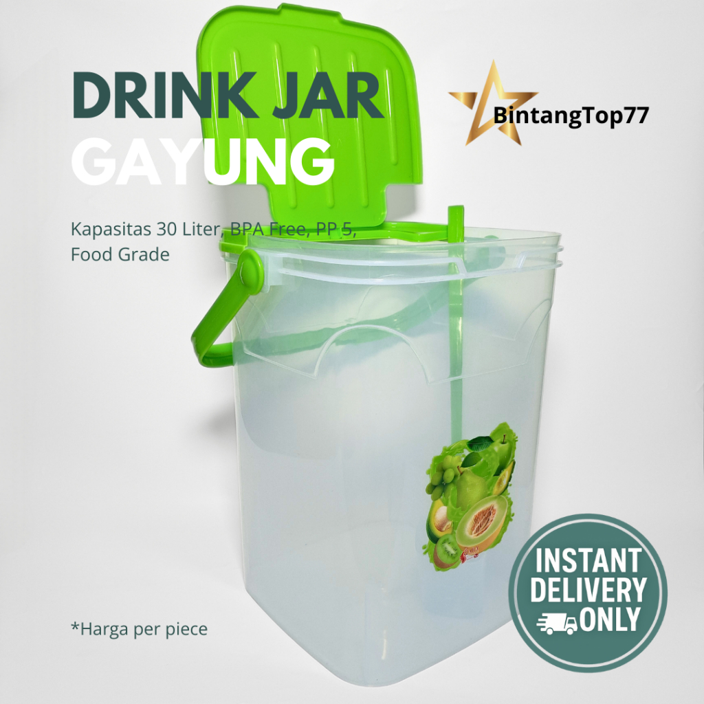 [INSTANT ONLY] CJP Kiara Toples Es Buah 30 Liter + Gayung 300 Ml / Tempat Wadah Minuman Serbaguna