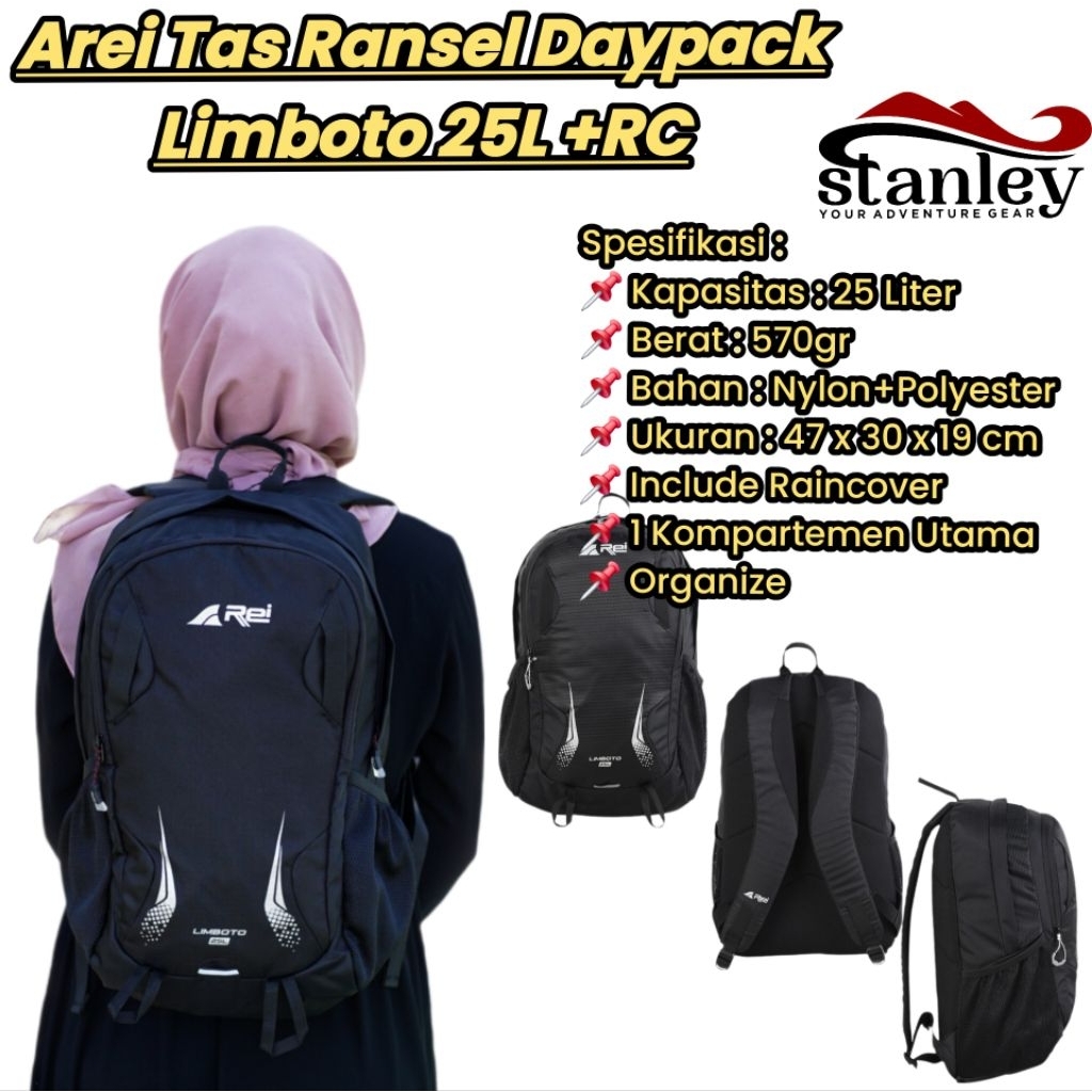 Tas Daypack Original Arei Limboto 25 Liter/Tas ransel pria wanita/Tas laptop Original arei