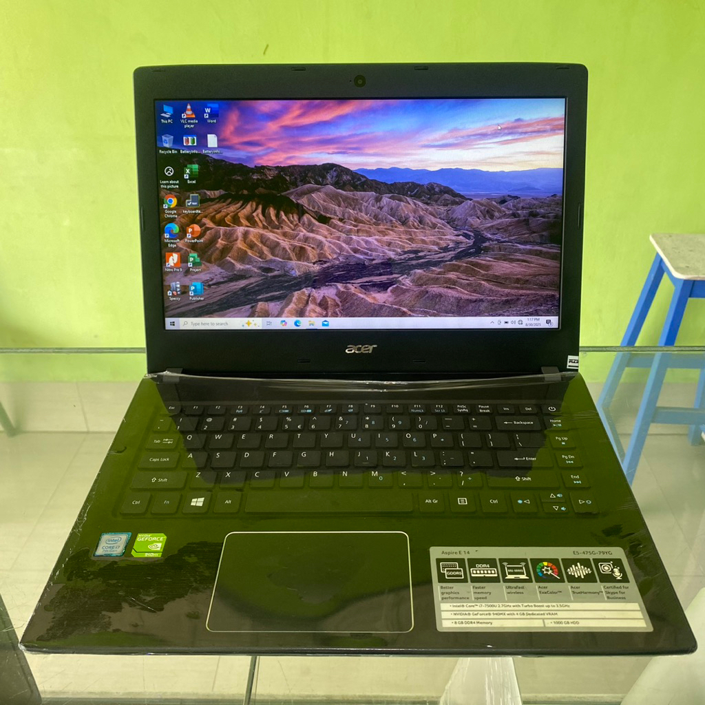 LAPTOP ACER E14 E5-475G Core i7 Gen 7th RAM 8GB SSD 512GB Double Vga