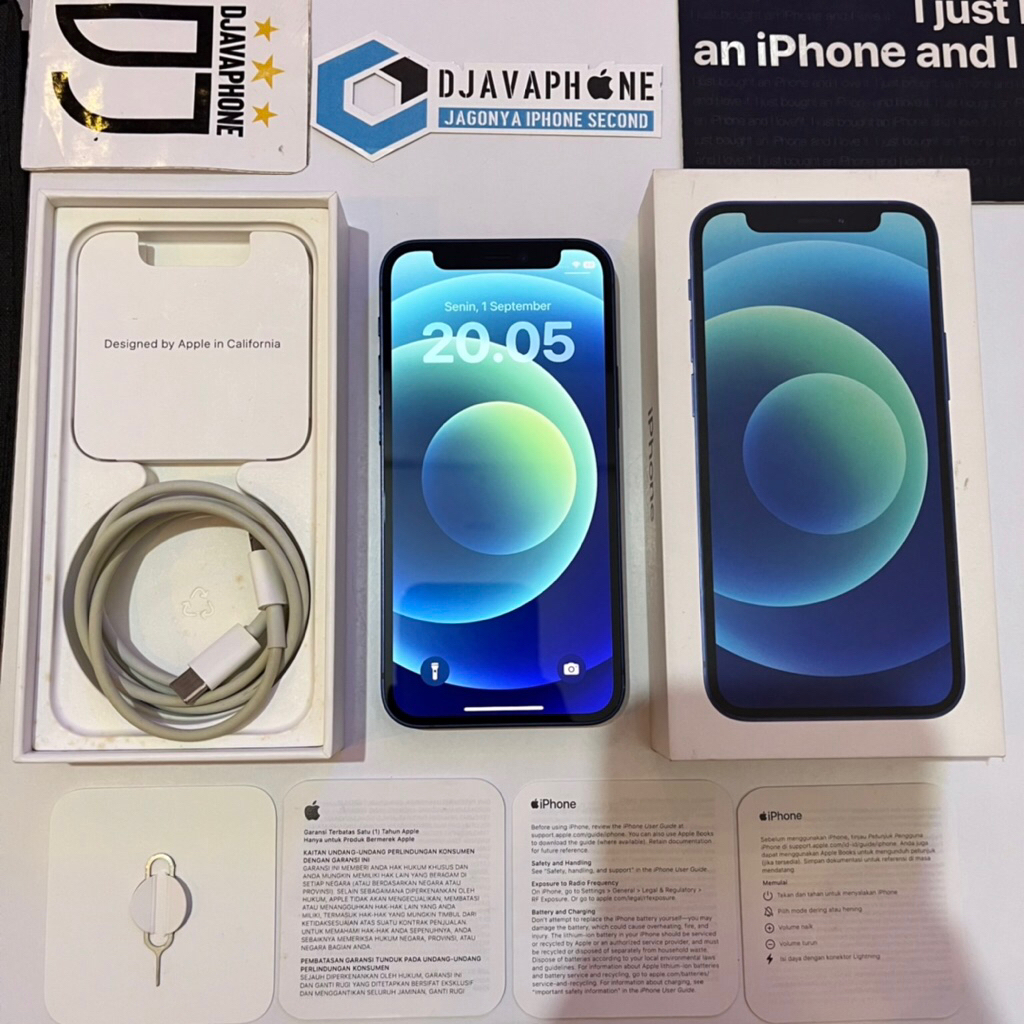 iPhone 12 mini Blue 128GB BH 100% Ex iBox Resmi