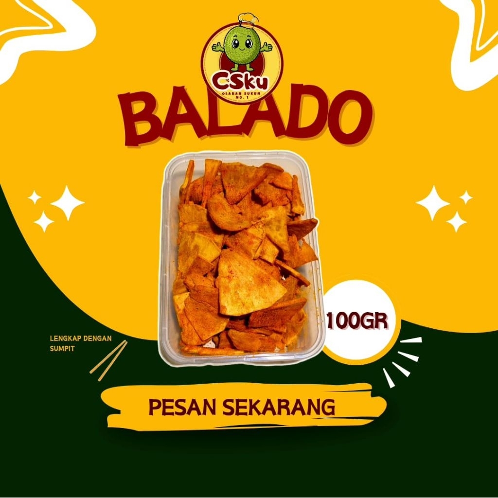 

CSku - KRIPIK SUKUN RASA BALADO @100GRAM/650ML