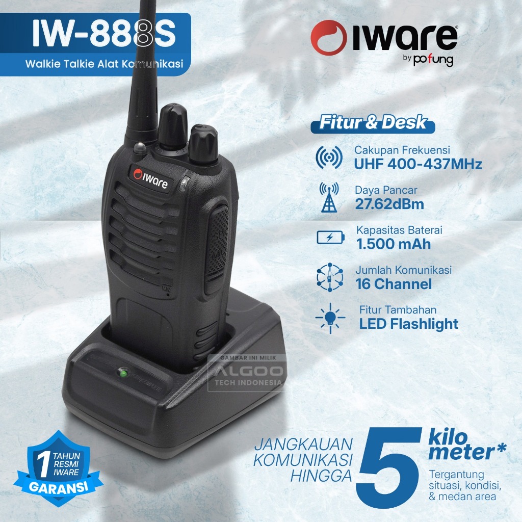 ALGOO IW-888S Walkie Talkie HT Radio Komunikasi Jarak Jauh