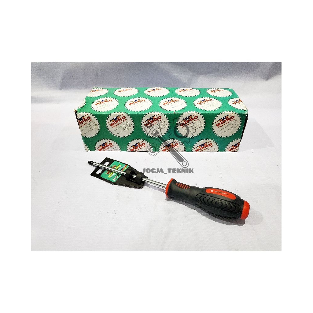 Wipro Obeng Soft Handle Karet Plus Minus 6 × 150MM WPS 007-0606 / Obeng Handle Karet Wipro