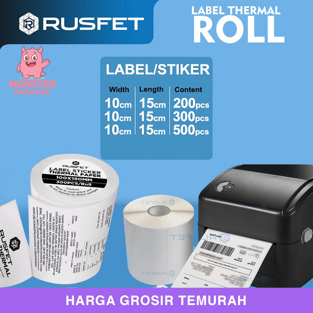 Lebel Resi Stiker Thermal Label Barcode Stiker Resi Thermal Label Thermal Rusfet