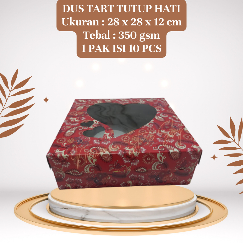 

(10 Pcs) Dus Tart Tutup Hati 28x28x12 / Dus Kue / Box Kue / Kotak Nasi / Dus Nasi