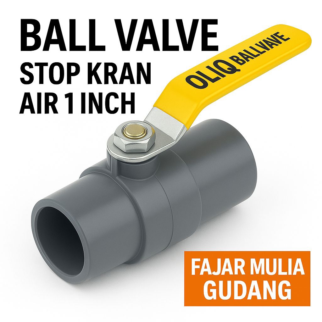Stop Kran 1 Inch Gagang Besi Body PVC Bola Stainless Steel Tahan Karat Harga Murah