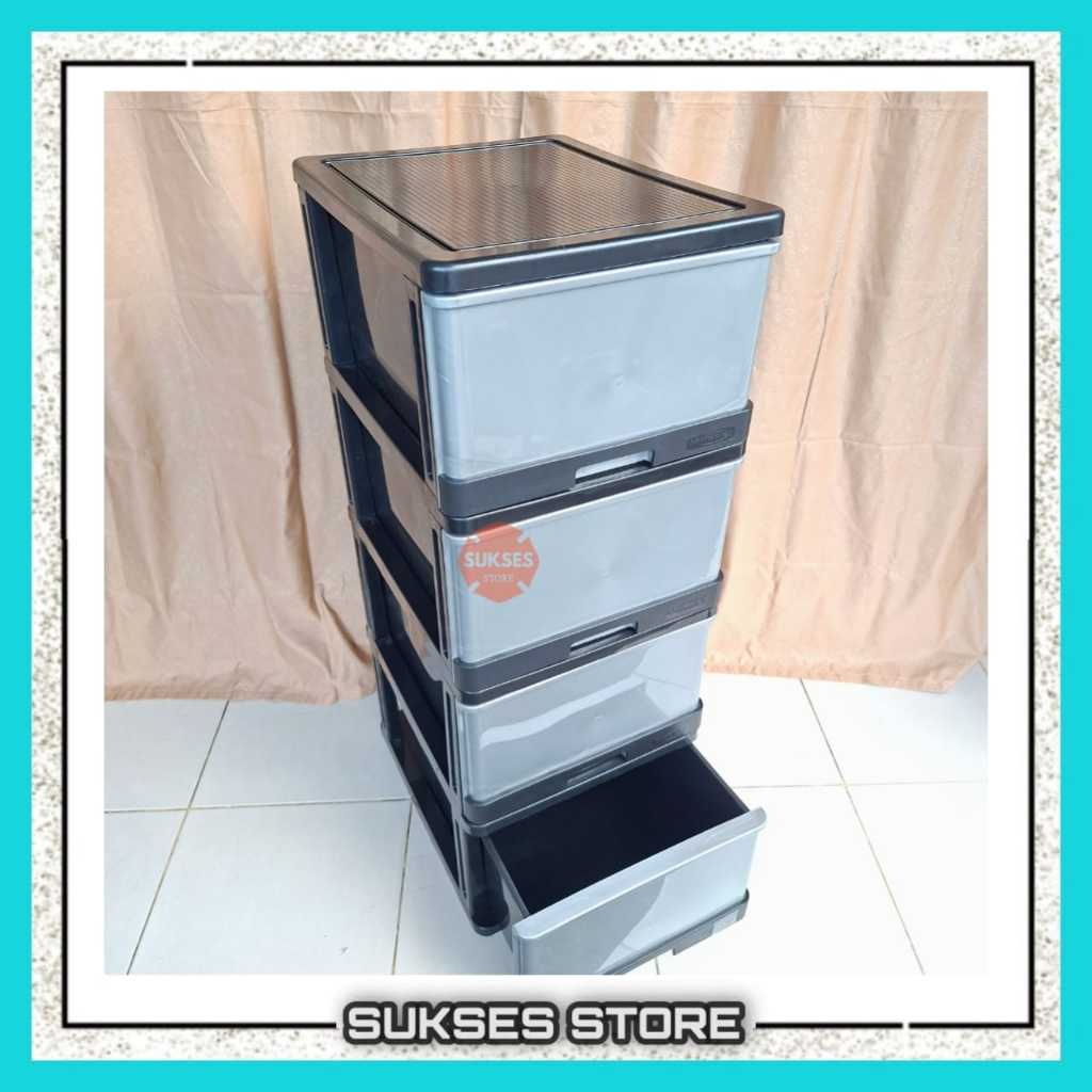 Laci Kabinet Jumbo / Laci Lemari Container Plastik 4 Susun
