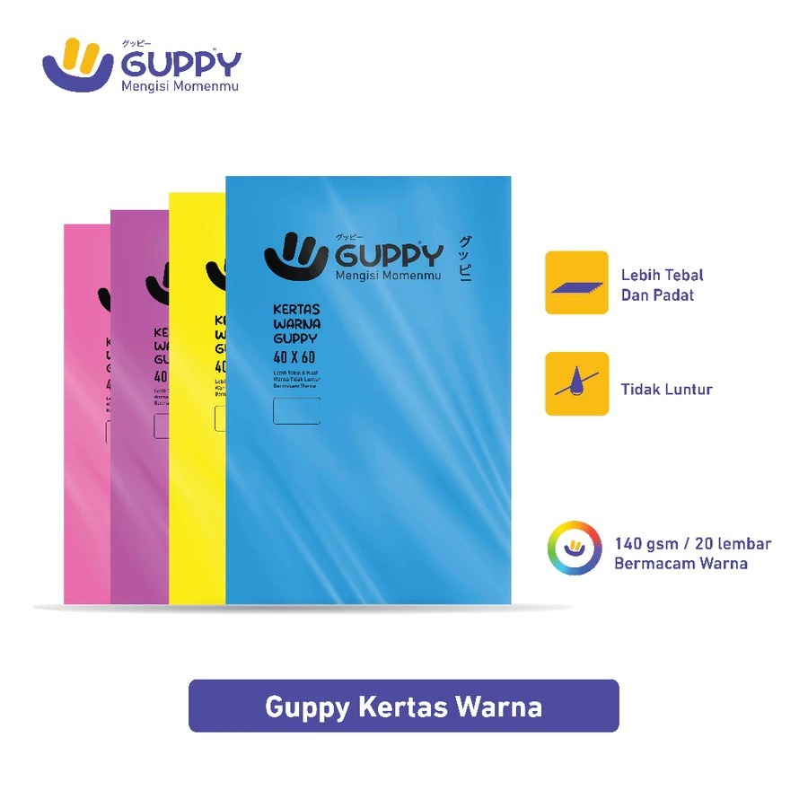 

Kertas Asturo 40 X 60 cm 20 Warna GUPPY Per Pak ( ISI 50 PCS )
