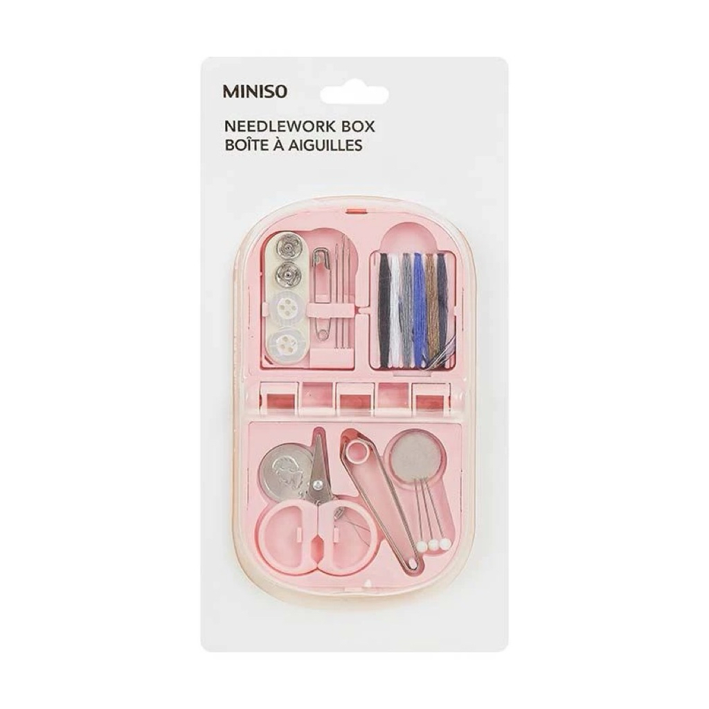 MINISO NEEDLEWORK BOX PORTABLE SEWING SET ALAT JAHIT PRAKTIS TRAVELING
