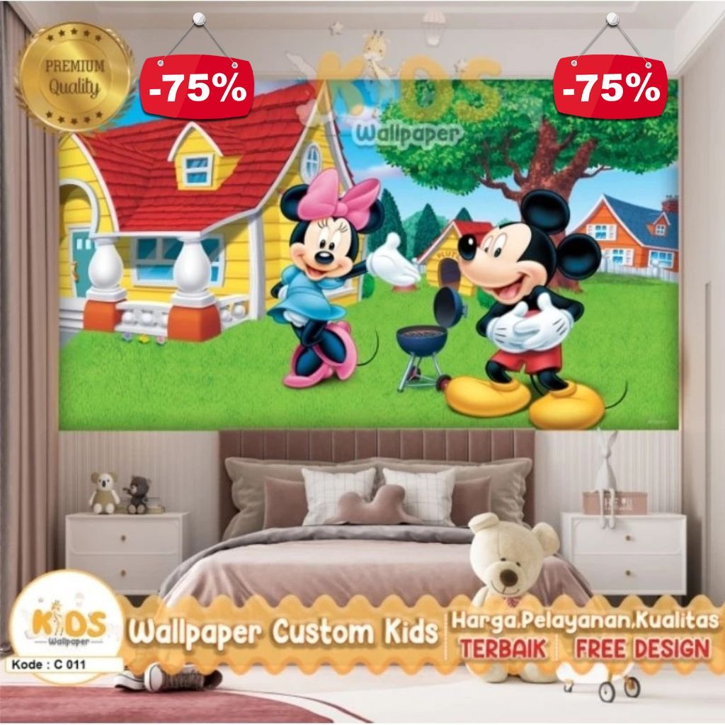 Wallpaper Dinding Custom 3D Tema Mickey Mouse | Animasi Hewan | Wallpaper Request Gambar | Wallpaper