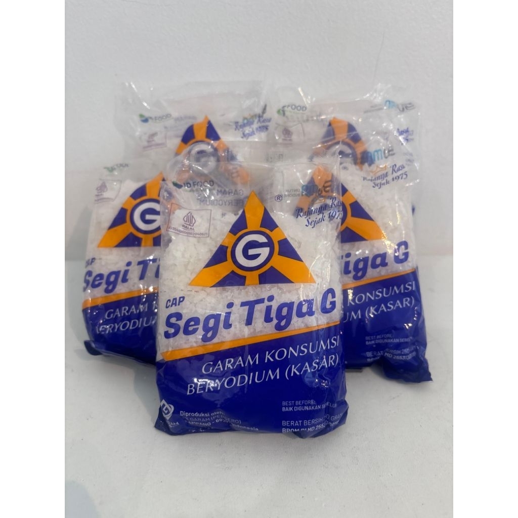 

Garam Kasar / Garam Rosok beryodium cap Segi Tiga G 250gram