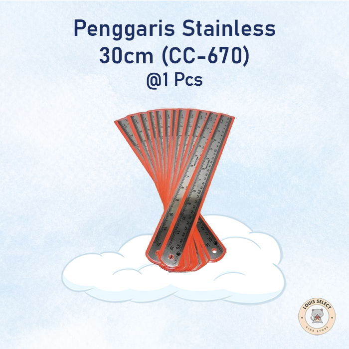 

(1Pcs) Penggaris Stainless Steel SQUEEZY 30cm CC-670 | Penggaris Anti karat 30cm | High Quality Ruler 30 cm